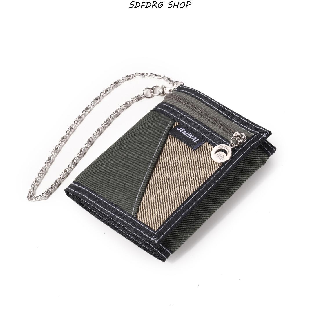 Men's Compact Canvas Short Wallet - Father’s Day Gift, Casual Zipper Wallet with Multi-Card Slots, Lightweight Durable Organizer for Daily Use & Travel