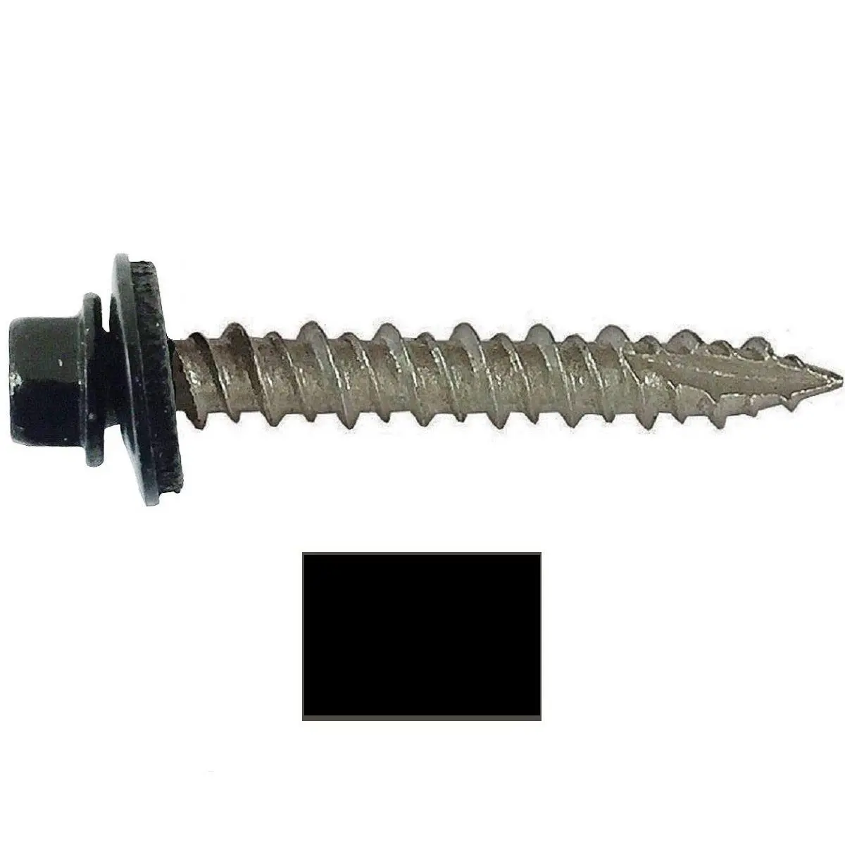 212 MAIN Metal-to-Wood Roofing Screws, 10 x 1.5 in, Black, Corrosion-Resistant Zinc Alloy Head, 250-Piece Contractor Pack with Pro-Stick Bit