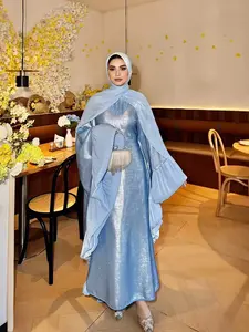 Middle Eastern Luxury Batwing Sleeve Abaya, Embellished Kaftan Dress, Arabic Fashion Party Gown, Plus Size Women's Modest Long Dress