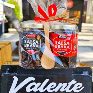 Valente Salsa Brava Gift Set - Includes Mild & Extra Hot Sauces for Eggs Avocado Toast Steak Pozole Birria Tacos Tri Tip - Perfect for Every Spice Level Flavor Dip, Breakfast Sauce, Dinner Sauce