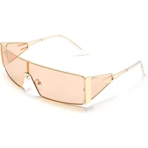 Y2K Sunglasses for Women Men Retro Rectangular Wrap Around Glasses Trendy 2000s Small Square Shades