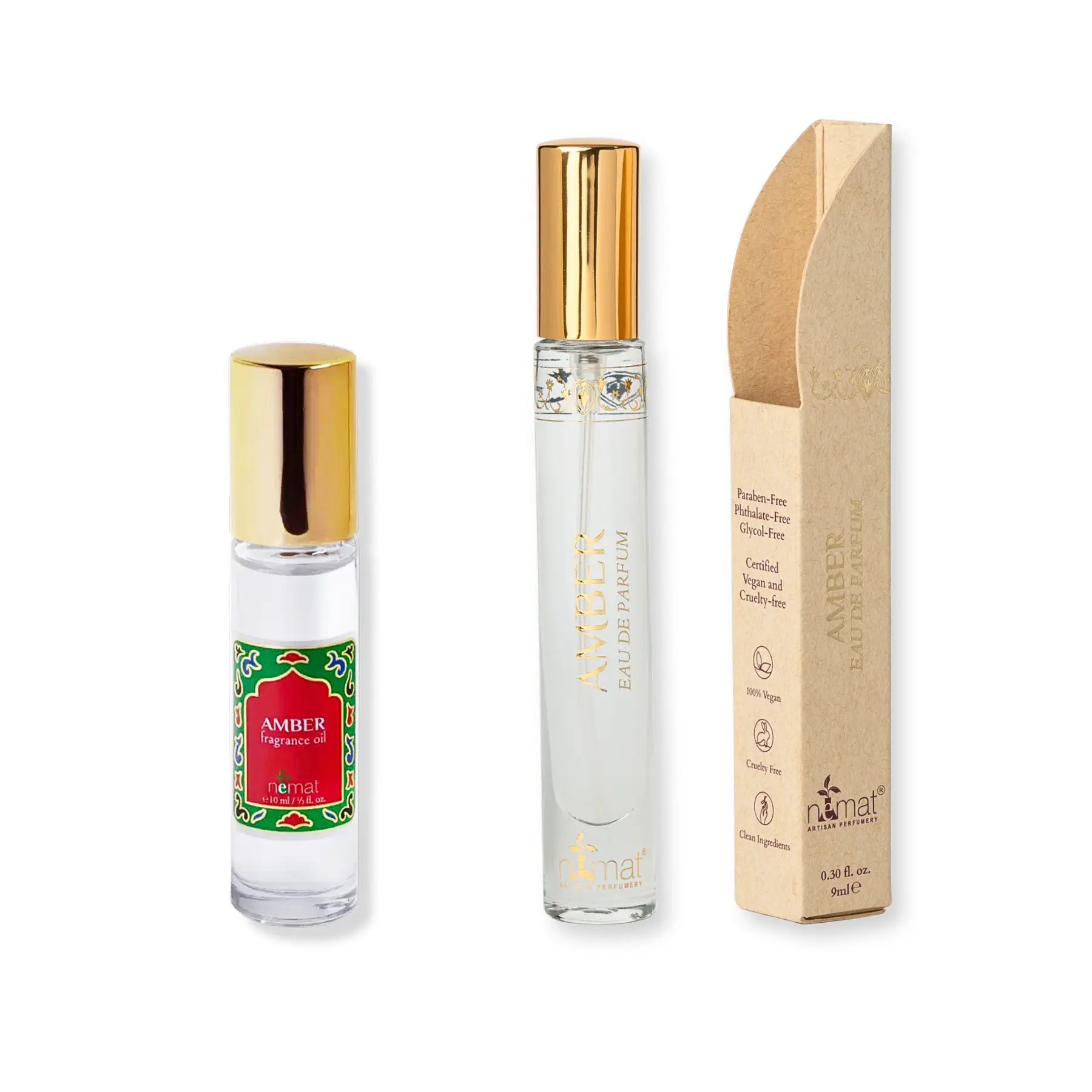 Nemat Amber Bundle — Perfume Oil & Travel-Size Eau de Parfum ($42 value) — Unisex Fragrance Cologne