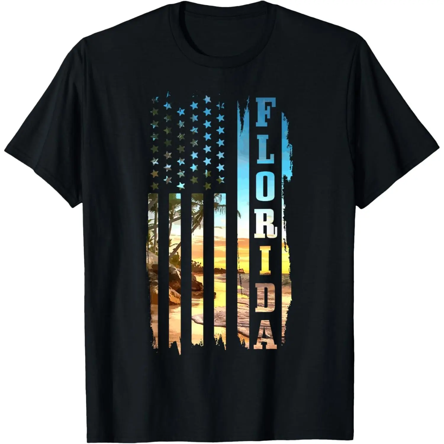 Men's Florida Surfer Graphic T-Shirt, Streetwear Style in 100% Natural Cotton, Breathable Top for Summer Sports, Tshirt, Menswear, Fashion Apparel, Round Neck, Regular Fit, Breathable Fabric, Surfer Print, Short-Sleeve Tee, Shortsleeve, Soft, Casual, Grap