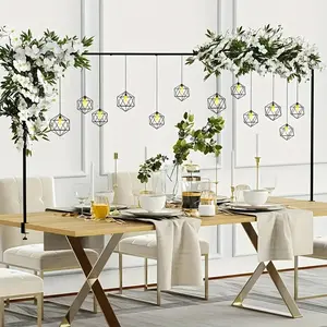 Elegant Metal Arched Table Frame, Adjustable Multi Functional Tabletop Arch Stand with Plastic Clamps, Suitable for Balloons and Flowers Decoration, Ideal for Weddings Birthdays Christmas Parties, 1 Set