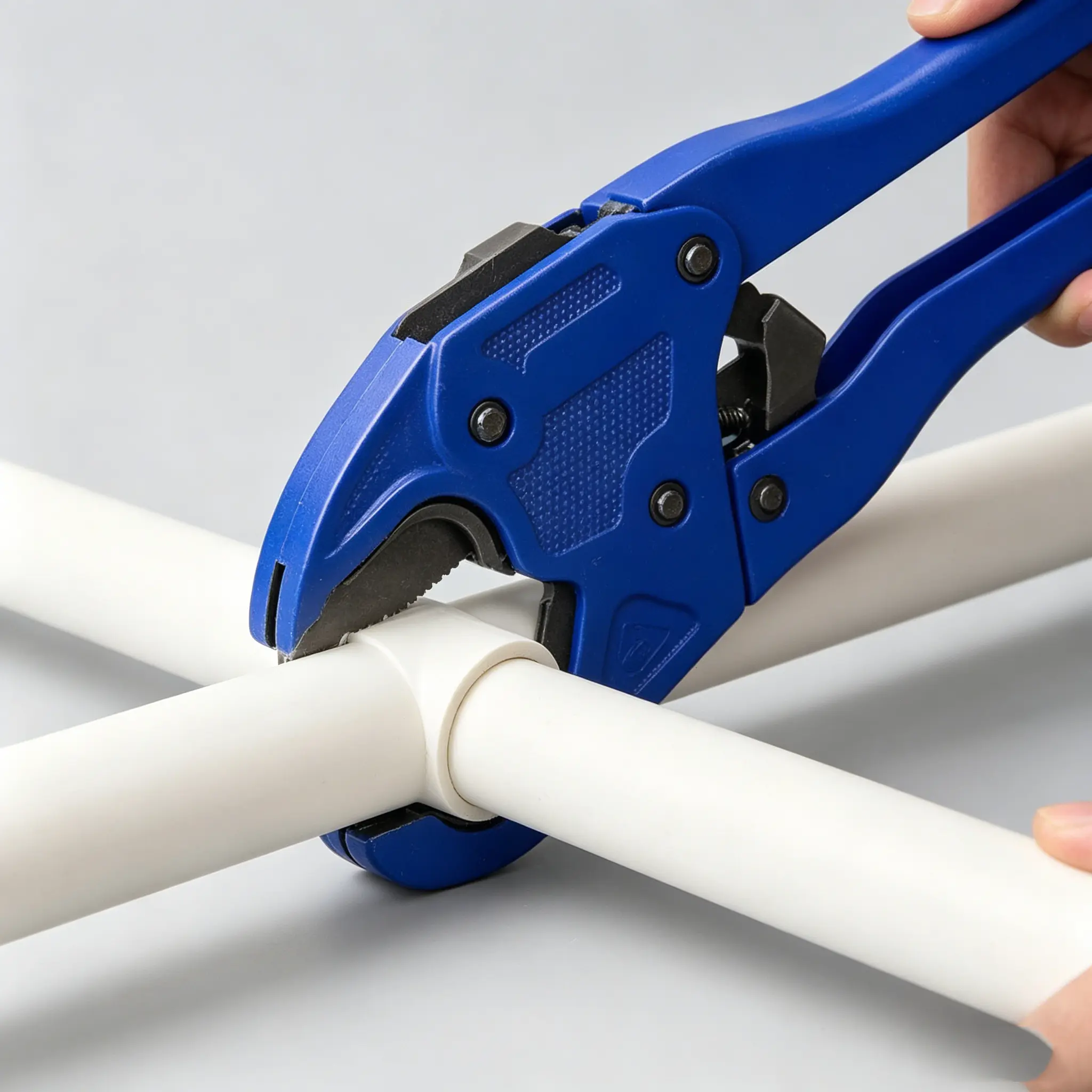 GJANSH 3-in-1 PVC Pipe Cutter, 0.79"/1"/1-1/4", Ratchet Pipe Cutter Heavy-Duty, Pex Cutting Tool for Cutting PEX, PVC, PPR Plastic Hoses and Plumbing Pipe