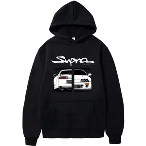 Supra Iconic Toyota Hoodie - Black Sweatshirt with White Graphic, Front Pocket, and Hood - Sweatshirts, Menswear