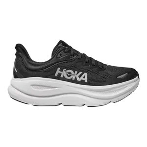 HOKA Bondi 9 Men's Running Sneakers Black/White with Plush Cushioning & Secure Fit for All Seasons