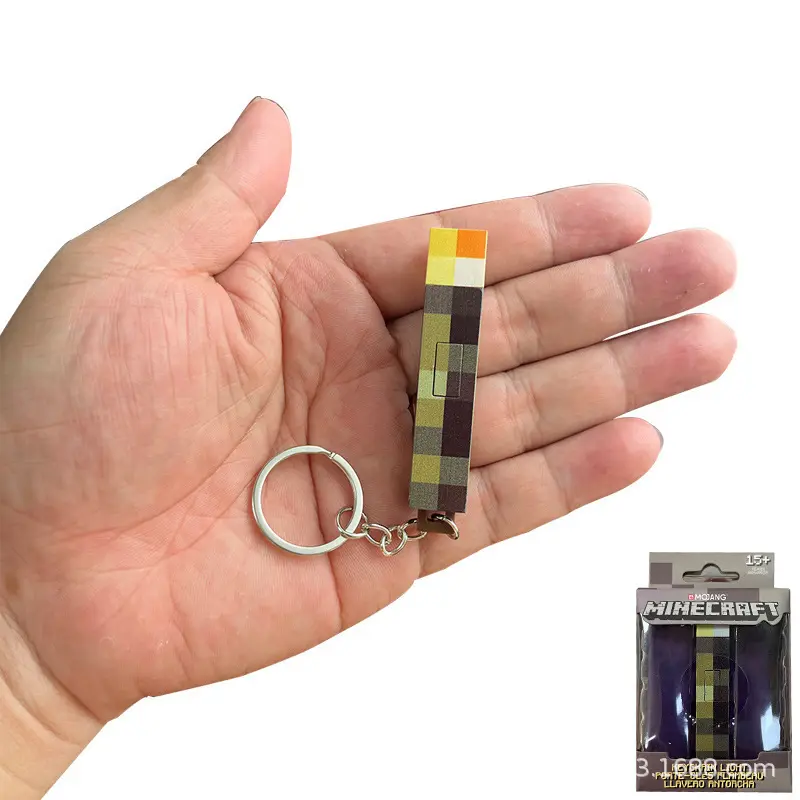 Luminous Anime Game Figure Keychain - Classic Torch Design, Fashionable Plastic Pendant For Backpacks & Gifts