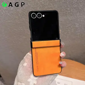 Z Flip7 Luxury Business for Hinge Protection Case for Samsung Galaxy Z Flip 7 3 4 5 6 Z6 z7 flip5 Flip6 Matte PU Leather Cover