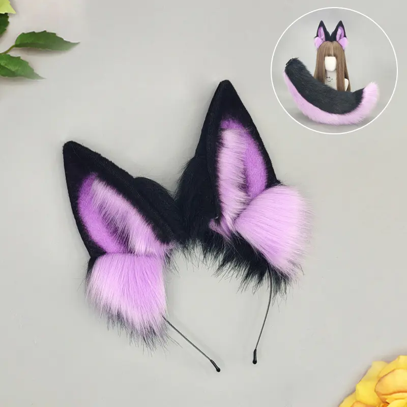 Black Wind Wolf Ear   Black Purple