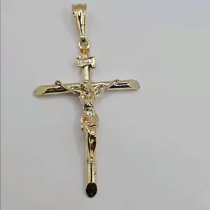 CHRIST ON THE CROSS big pendant only Gold-plated