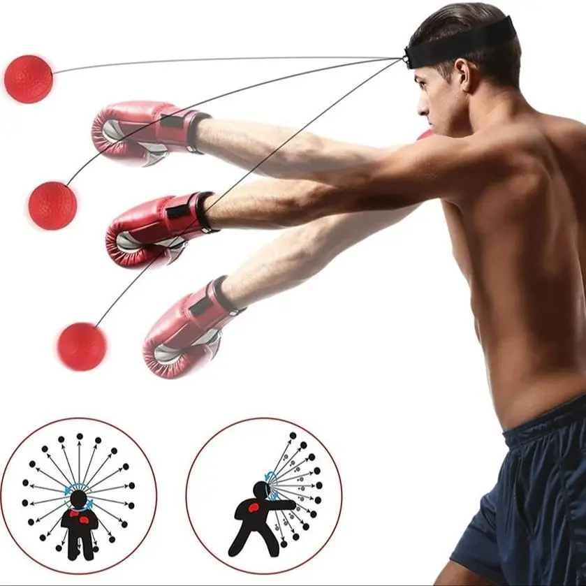 Boxing Reflex Ball, 1 Set Portable Boxing Training Equipment, Head Mounted Boxing Reflex Ball, Hand Eye Coordination Training Equipment for Home & Gym, Boxing Speed Trainer, Boxing Training Gear