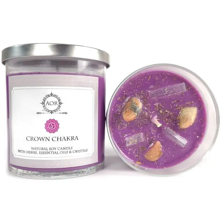 Crown Chakra Candle with Crystals | Art Of The Root