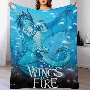 Anime Wings of Fire Flannel Blanket for Adults - Super Plush Soft & Anti-Shrink Throw, Machine Washable Cozy Blanket for Bed, Sofa, All-Season(Cartoon Characters Design, Perfect Holiday Gift)