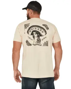 Brixton Men's Boot Barn Vive Libre Mariachi Girl Short Sleeve Graphic T-Shirt - 17083-Sand