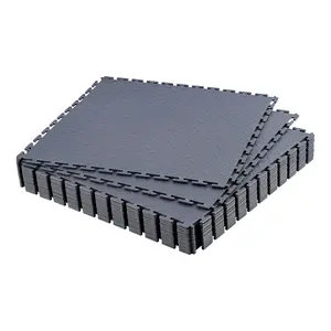 【fathersdaygift】VEVOR Interlocking Garage Floor Tiles16-Pack 20.2x20.2x0.2in Diamond Plate Slip-Resistant PVC Modular MatsGraphite Gray for WorkshopWarehouse