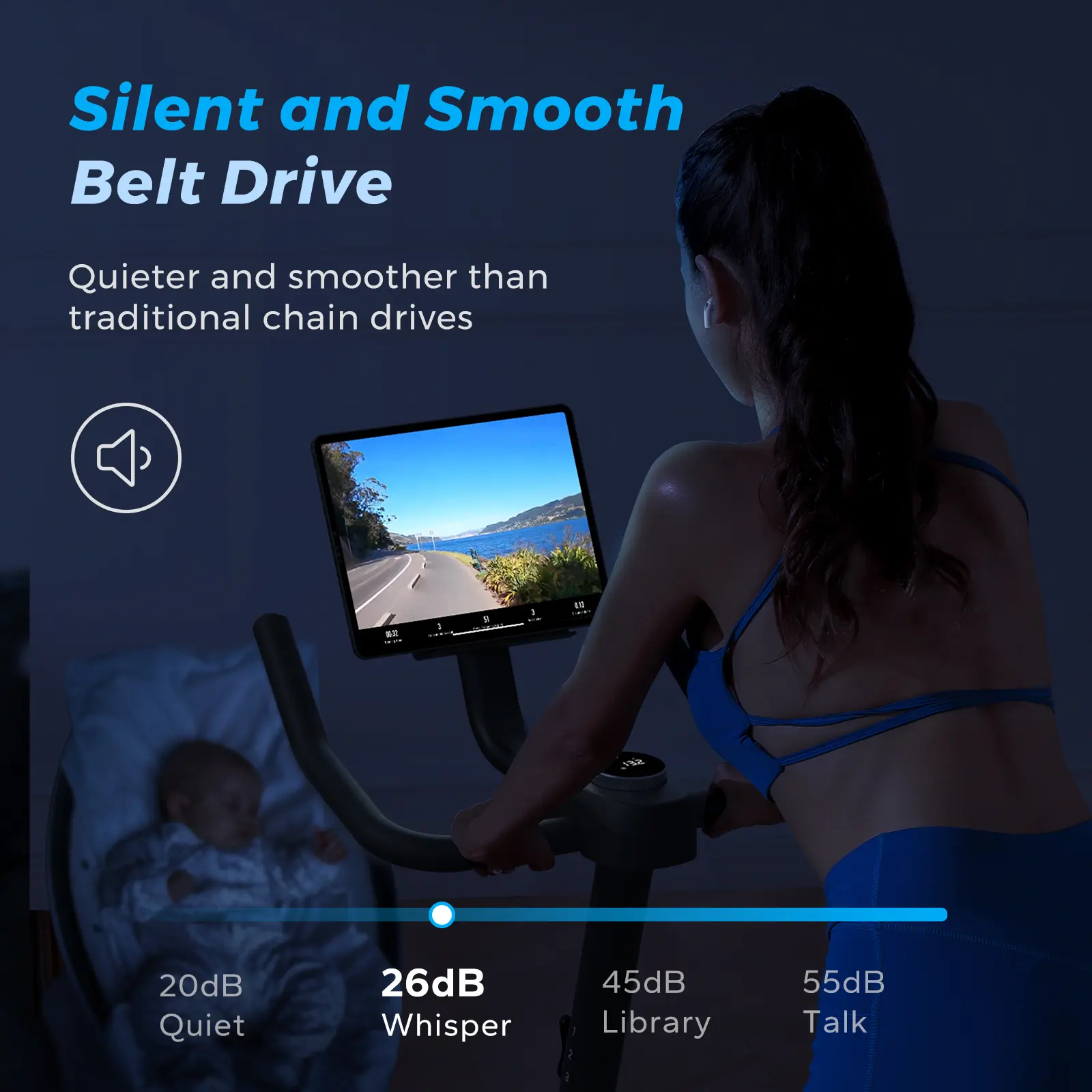 Merach Exercise Bike with New RPM Game Mode for Home Stationary Bike Enhanced Electronic with Holder Silent Belt Drive and Comfortable Seat Cushion for Cardio Workout Exclusive App ,Tablet Mount and Fitness Courses Gym machine Summervibes