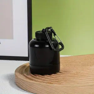 Protein Powder Jar with Carabiner, Leakproof BPA Free, 1 Count Portable Shaker Cartridge, Suitable for Outdoor Sports, Gym Fitness, Bottles