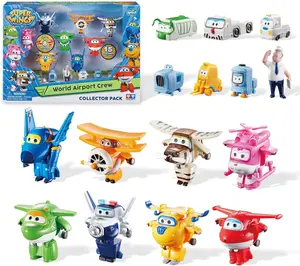 Super Wings Transformer Toys - 15-Pack Transforming Jets with Real Mobile Wheels for Kids Ages 3-5