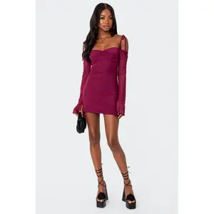 Ariel Off Shoulder Mesh Mini Dress