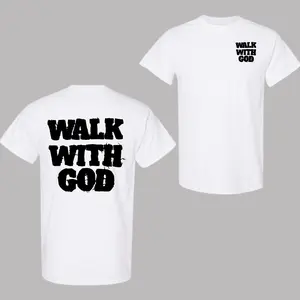 Walk With God Graphic Tee, Bold Faith-Inspired Christian T-Shirt, Unisex Cotton Streetwear, Trendy Spiritual Apparel for Men and Women
