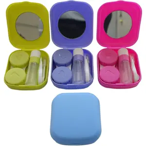 4 Pack Colorful Contact Lens Case Kit with Mirror Durable, Compact, Portable Soak Storage Kit(Multi Color)