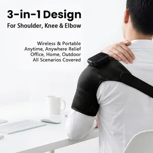 Heating Vibration Massager Shoulder Pad,Handheld Shoulder Massage Machine with TouchScreen Controller, Portable Heating ShoulderMassager for Home & Travel, Portable Massage knee pain tool