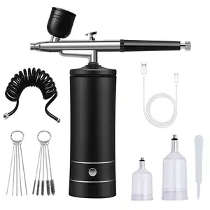 Portable Airbrush Kit, Rechargeable Handheld Airbrush Tool with 0.3mm Tip, Aluminum Alloy, Precision, Durable, Professional Spray Tool for Artistic Painting, Nail Art, Power Airbrush Tool