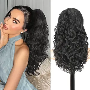 Isaic Ponytail Extension 18 inch Wavy Claw Clip Ponytail Extensions Lightweight Fluffy Claw Clip in Ponytail Hair Extensions Synthetic Fake Pony tails Hairpieces
