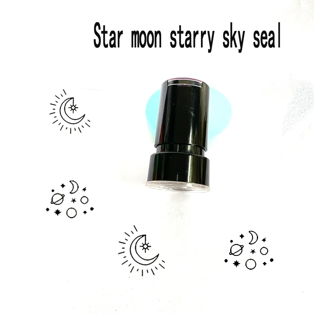 Starry Sky Pattern Stamp for Classroom Activities, Moon and Stars Design Celestial Motif for Teacher Encouragement Positive Reinforcement, Sensory Round Stamp for Office Use Versatile Use Creative Engagement Office Supplies