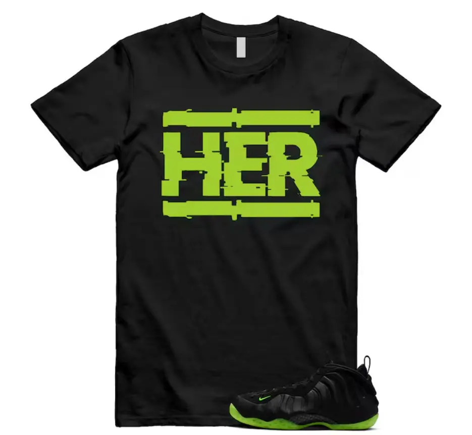 Unisex Shirt to Match Sneaker, Foamposite Volt Black Air One T Shirt Match HER, Trending Shirts, Top T-Shirt