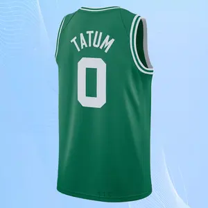Jayson Tatum Men's Classic-Design Sleeveless stitched Basketball Jerseys green shirt