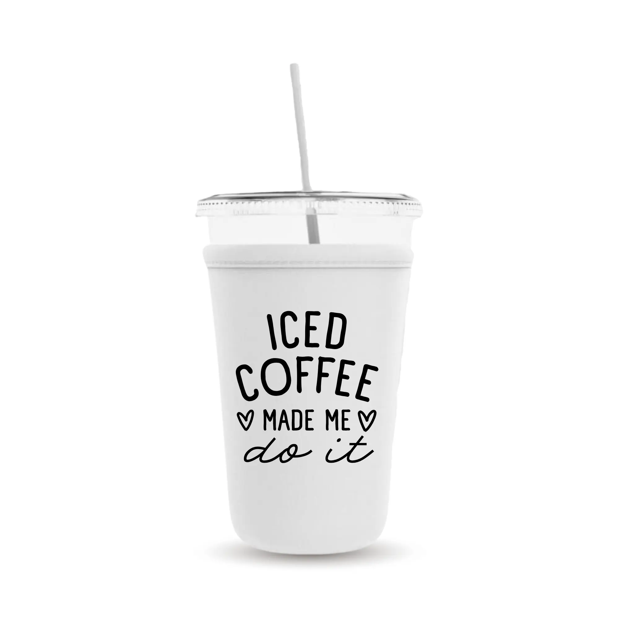 Iced Coffee Made Me Do It, Neoprene Iced Coffee Cup Cooler, Gift and Party Favor Drinkware Ideas, Cold Drink Sleeve