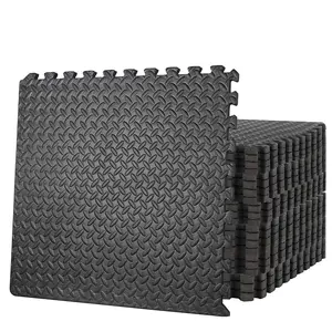 Segawe 24 Tiles Puzzle Exercise Floor Mat EVA Foam Interlocking Tiles 3/4" Thick 96 SQ.FT 48 Borders, Black