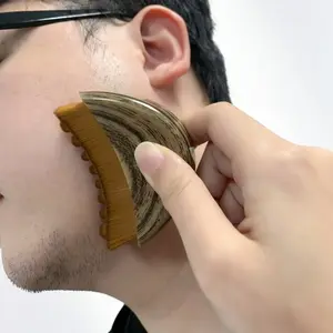 Face Lymphatic Drainage Brush – Wooden Dry Brushing Massager for Jawline & Chin Sculpting, Facial Fatigue Relief & Puffiness Reduction, Ergonomic Contour Design to Fit Skin Precisely