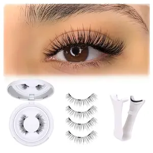 Magnetic Eyelashes Magnetic Lashes with Applicator No Glue or Eyeliner Clear Band Lashes Wispy Magnetic Eyelashes Look Like Lash Extension Natural Lashes by
