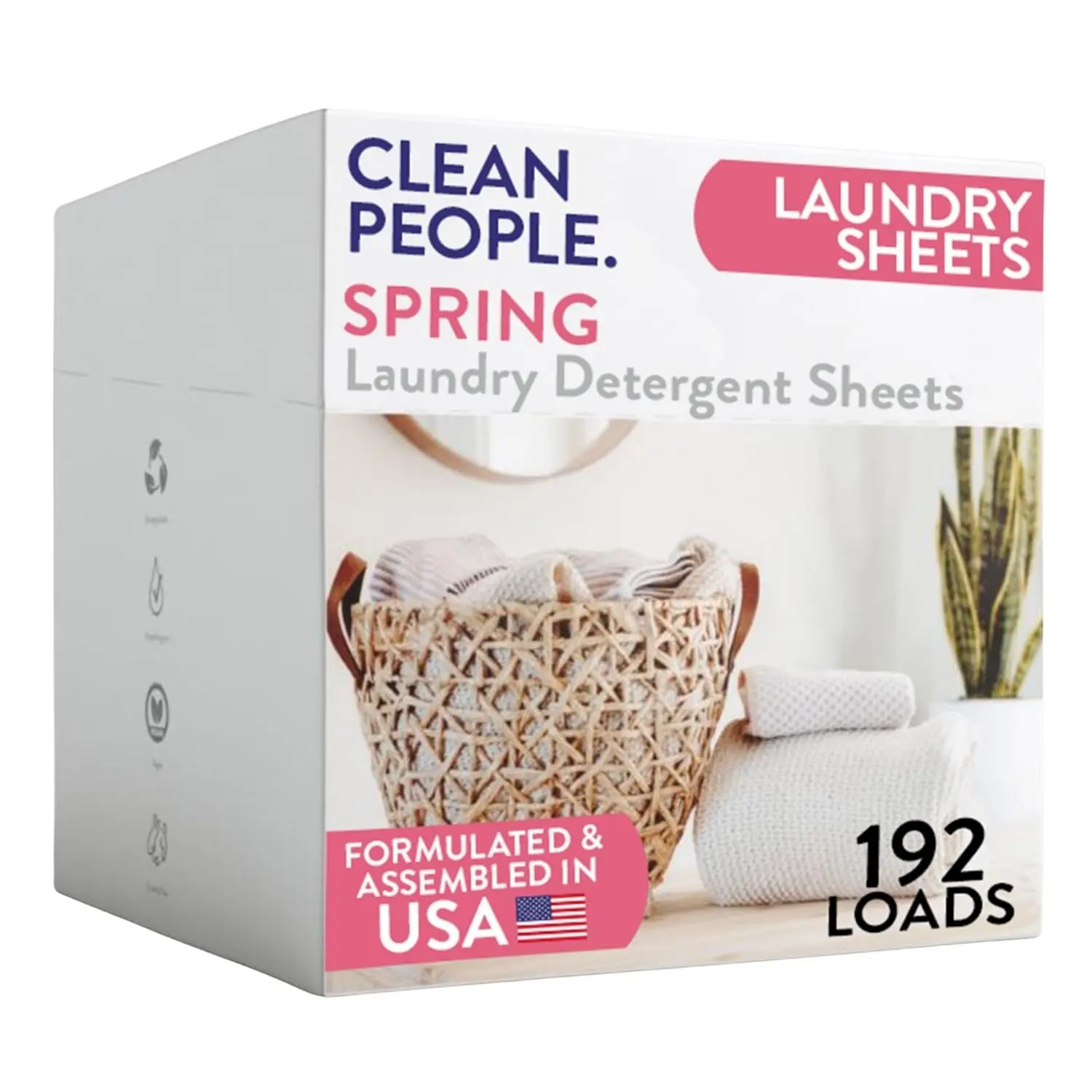 The Clean People Laundry Detergent Sheets - Laundry Soap - Ultra Concentrated, Recyclable Packaging, Stain Fighting - Fresh Scent, 32 Pack