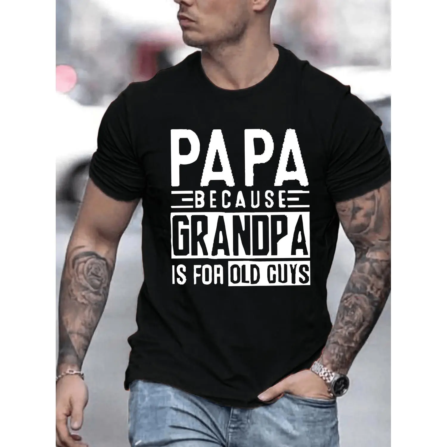 Stylish Casual Sports Cotton T-shirt Ideal for Father's Day Gift Celebrating Papas
