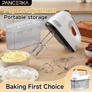 Electric Hand Mixer — 7 Adjustable Speeds, Includes 3 Stainless Steel Attachments, Features Power Boost and Variable Speed ​​Control Functions, Includes Snap-On Storage Case, Ideal for Cake Making and Whipping Eggs