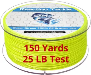 Braided Fishing Line - 150 Yards - 25 Lb Test - High Visibility Yellow