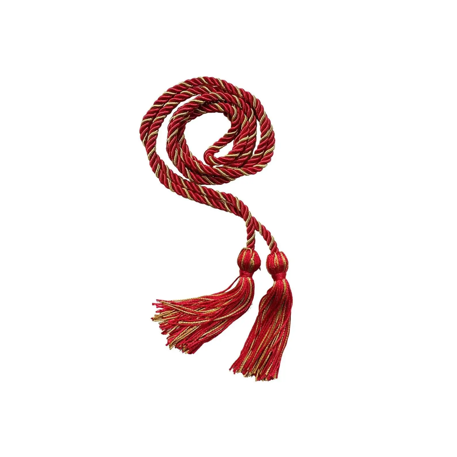 Red and Antique Gold Intertwined Graduation Honor Cord - College & High School Honor Cords