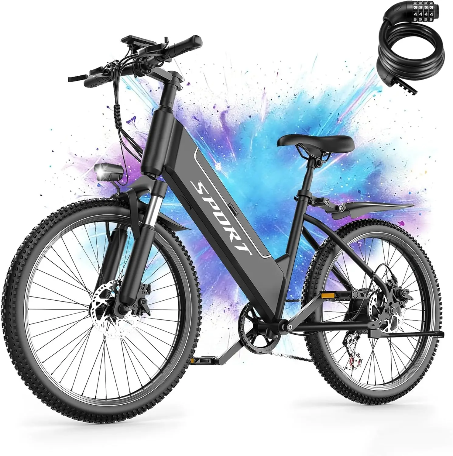 Electric Bike for Adults, 1500W Peak E bike with 48V 12Ah Internal Removable Battery, 26" Electric Bicycle Up to 25MPH, 65 Miles Long Range, 5 Modes & 7 Speeds, Lightweight Cruiser E-bike for Commute