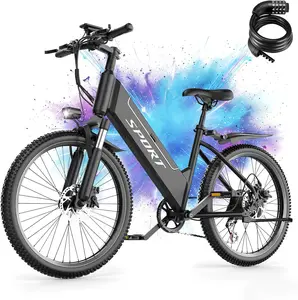 Electric Bike for Adults, 1500W Peak E bike with 48V 12Ah Internal Removable Battery, 26" Electric Bicycle Up to 25MPH, 65 Miles Long Range, 5 Modes & 7 Speeds, Lightweight Cruiser E-bike for Commute