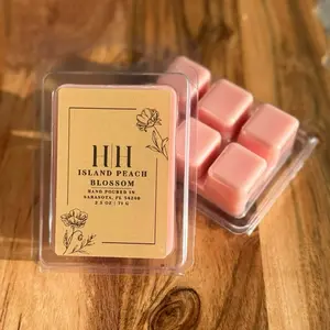 H|H Island Peach Blossom 2.5oz 71g Scented Wax Cubes for Home Fragrance Hand Poured in Sarasota,FL