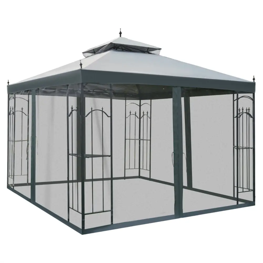 Premium Polyester Steel Gazebo Outdoor Patio - UV Waterproof Outdoor Gazebo with Ground Stakes, Sunshade Rain Shelter Awning for Gardens, Backyards, Events Parties Camping, Sturdy, Arrow Tips
