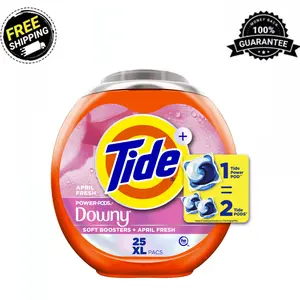 Tide Power PODS with Downy Soft Boosters Laundry Detergent Pacs, April Fresh Scent, 25 Count