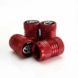 4PCS Aluminum Valve Stem Caps Leakproof Anti-Corrosion Easy Install Compatible with Toyota Camry Corolla RAV4 & More Durable Metal Build with O-Ring Seal