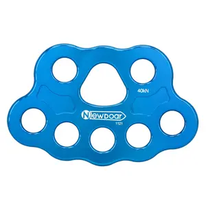 NEWDOAR 40KN Load Multi-Hole Rigging Plate, Heavy-Duty Aluminum Alloy Paw Plate, Professional Descender & Belay Device for Rock Climbing, CE/UIAA Certified Rope Management Tool