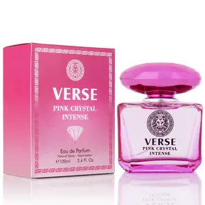 NOVOGLOW Verse Pink Crystal Intense Eau De Parfum for Women 3.4 oz 100ml Radiant Floral Fruity Scent with Pomegranate Yuzu Raspberry Magnolia Amber Notes