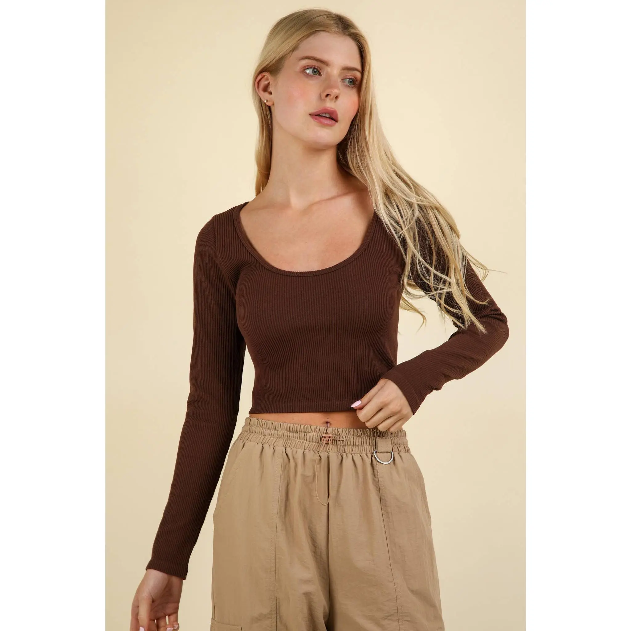 rib knit crop top - TikTok Shop